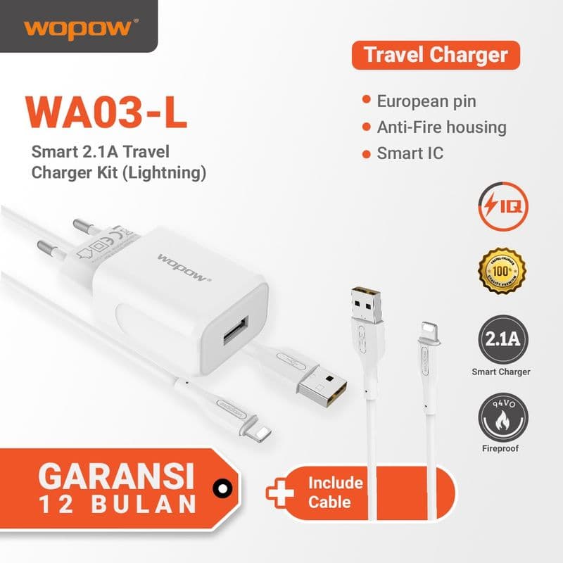 شارژر دیواری WOPOW مدل WA03-L