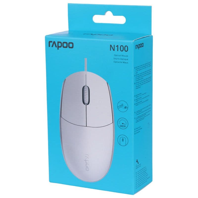 ماوس با سیم RAPOO مدل N100 سفید