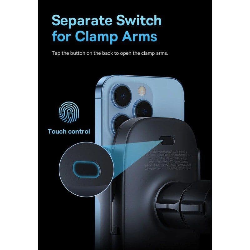 پایه نگهدارنده و شارژر بی سیم گوشی موبایل بیسوس - مشکی