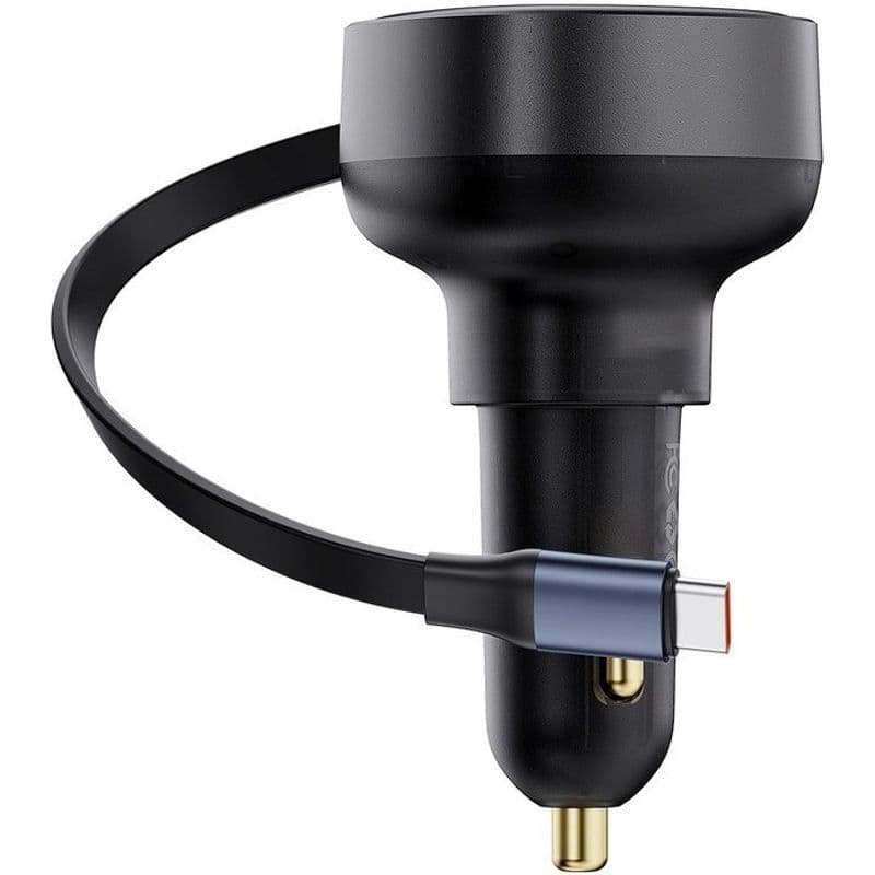 شارژر فندکی 60 وات بیسوس مدل Retractable به همراه کابل USB-C