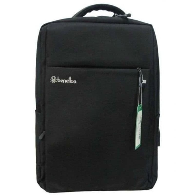 کوله پشتی لپ تاپ طرح بنتون مدل 0050 - مشکی