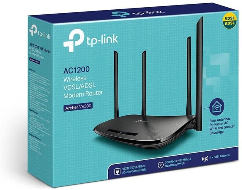 مودم روتر بی‌سیم تی پی-لینک TP-LINK Archer VR300 (EU) AC1200 Wireless VDSL-ADSL