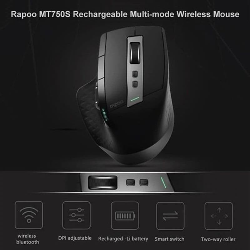 ماوس بی سیم RAPOO مدل MT750S MULTIMODE