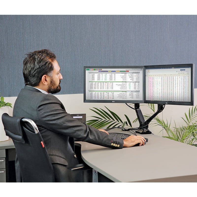 پایه مانیتور دوتایی WLA004 Dual ErgoTech تحت برند ارگوتک -  اتصال به میز