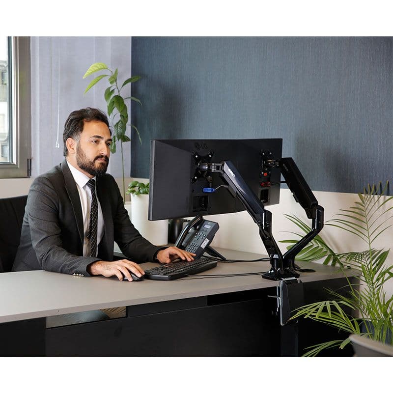پایه مانیتور دوتایی WLA004 Dual ErgoTech تحت برند ارگوتک -  اتصال به میز