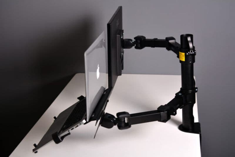 پایه مانیتور و لپتاپ دوتایی WLA005 Dual ErgoTech تحت برند ارگوتک -  اتصال به میز