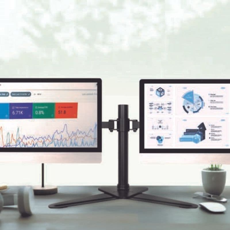 پایه مانیتور دوتایی WLA012 DUAL ErgoTech تحت برند ارگوتک - رومیزی