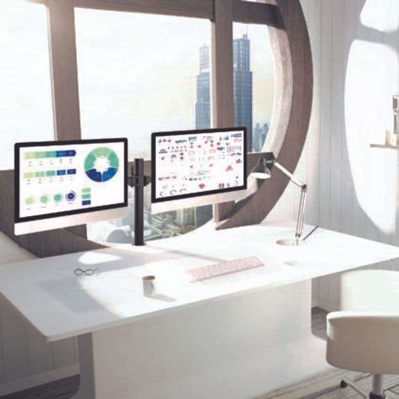 پایه مانیتور دوتایی WLA013 DUAL ErgoTech تحت برند ارگوتک - اتصال به میز