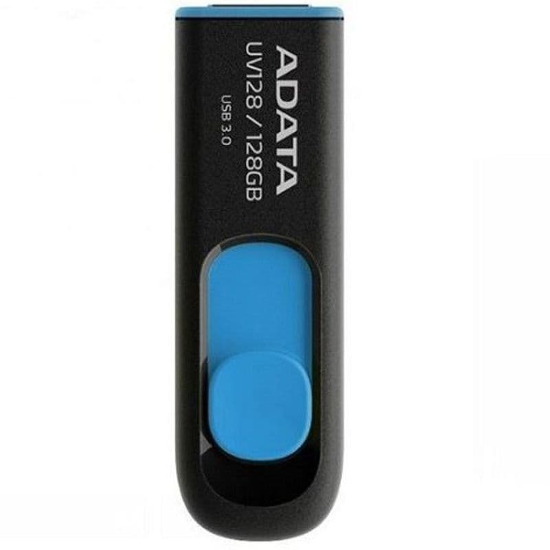 فلش مموری ای دیتا UV128 USB 3 ظرفیت 128 گیگابایت رنگ مشکی