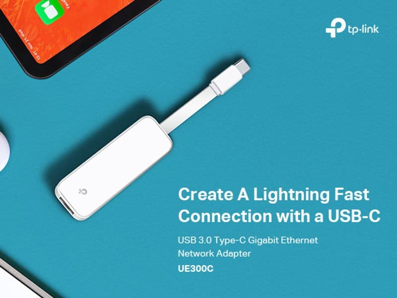 مبدل شبکه USB-C به LAN گیگابیتی تی پی-لینک TP-Link UE300C USB Type-C to Gigabit Ethernet Adapter - سفید
